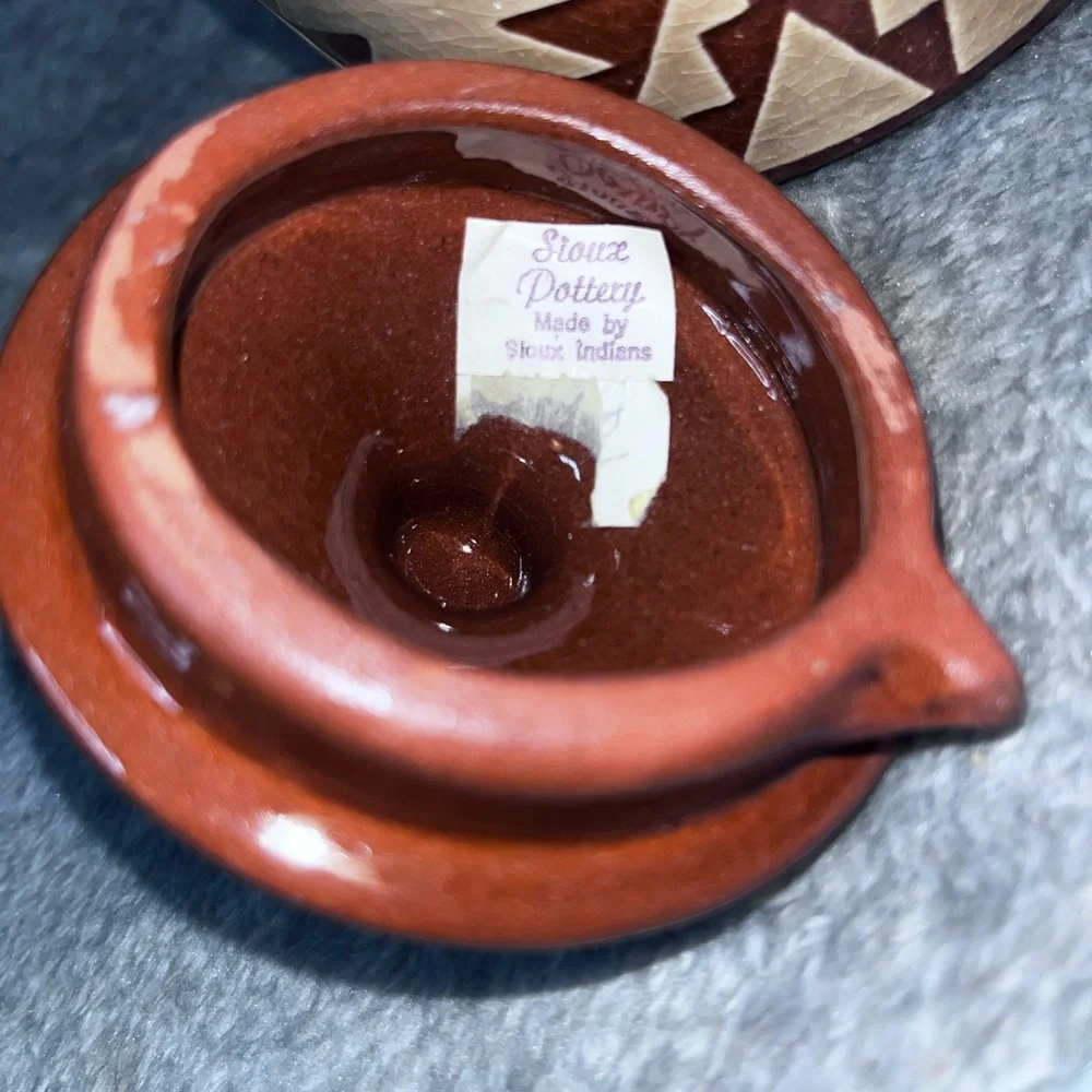 Brown Pottery Tea Pot, With Design